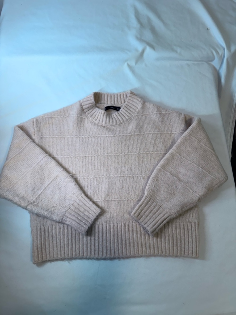 Mango Light Beige Crewneck Sweater